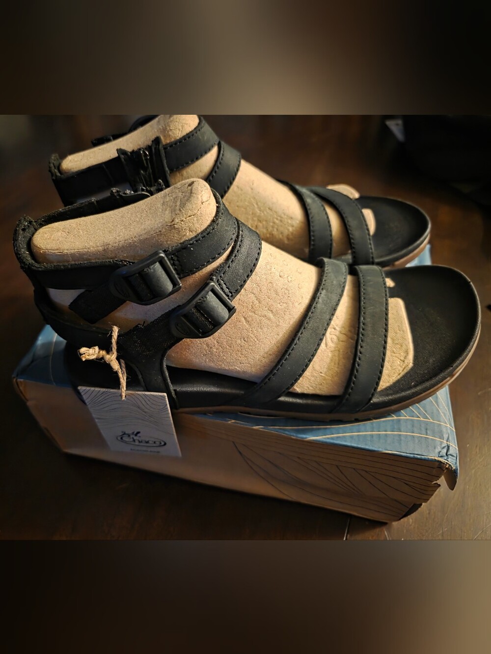 Chaco Women's Lowdown Strappy High Sandal Black- Size 8- New With Tags